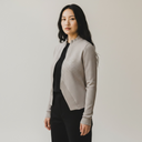 Lurdes Bergada Cardigan In Grey With Asymmetric Zip
