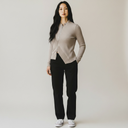 Lurdes Bergada Cardigan In Grey With Asymmetric Zip