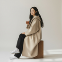Lurdes Bergada Coat With Hood In Natural With Fleece Lining
