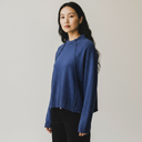 Lurdes Bergada Jersey In Azure With Seam Detail