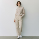 Estheme Cashmere Sweater In Ecru With Love Hearts