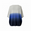 Estheme Raccoon V Neck Short Sleeve Sweater In Blue Ombre