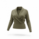 Estheme Cashmere Wrap Sweater In Army