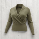 Estheme Cashmere Wrap Sweater In Army