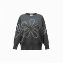 Estheme Cashmere Sweater In Charcoal With Contrasting Stitching