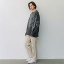 Estheme Cashmere Sweater In Charcoal With Contrasting Stitching