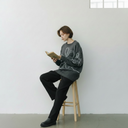 Estheme Cashmere Sweater In Charcoal With Contrasting Stitching