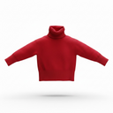 Estheme Raccoon Turtleneck Sweater In Cherry Red