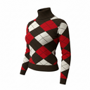 Marella Mllzucca Diamond Patterned Wool Jumper In Brown/Stone/Red