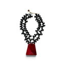 Sonata Beaded Necklace With Pendant In Black/Red