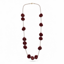 Sonata Long Necklace With Large Beads In Burgundy