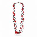 Sonata Long Multi Bead Necklace In Red