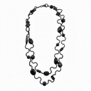 Sonata Long Multi Bead Necklace In Black