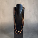 Sonata Double Strand Long Necklace In Brown/Gold