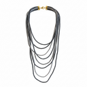 Sonata Multi Strand Cord Necklace In Grey