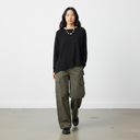 Lurdes Bergada Long Sleeved Batwing Top In Black