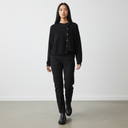 Lurdes Bergada Asymmetric Button Cardigan In Black