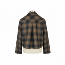 Luukaa Ellis Woven Short Jacket In Black And Brown Plaid