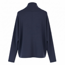 Clemente Dari Boiled Wool Cowl Neck Sweater in Dark Night