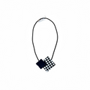 Zsiska November Checker Board Necklace In Navy