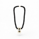 Katerina Vassou Janine Black Necklace With Gold Abacus