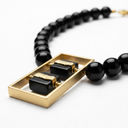 Katerina Vassou Janine Black Necklace With Gold Abacus