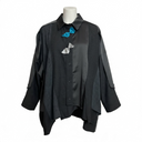 Bize Shirt Anthra With Black Silky Panels