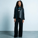 Bize Shirt Anthra With Black Silky Panels
