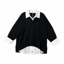 Bize Evli Sweater With Attached Shirt Detailing