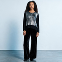 Grizas Straight Leg Velvet Trouser In Black