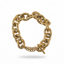 Zag Gold Link Bracelet With T Bar