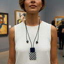 Zsiska November Adjustable Necklace In Navy