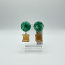 Zsiska Drop Earrings Amber And Green