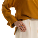 Katerina Vassou Solo Ring With Orange Crystal