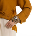 Katerina Vassou Solo Bracelet In Latte With Orange Crystals