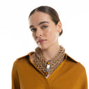 Katerina Vassou Solo Choker Necklace In Latte With Orange Crystals