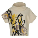 Kozan Suki Short Sleeved Top With Cowl Neck In Limoncello Print