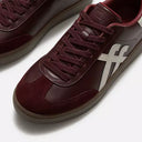 FitFlop Dash T-Toe Leather Sneakers Dark Merlot