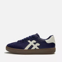 FitFlop Dash T-Toe Leather Sneakers In Midnight Navy