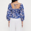 Max Mara Palpiti Top In Blue Floral Print