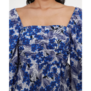 Max Mara Palpiti Top In Blue Floral Print