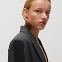2NDDAY Oren Single Breasted Jacket In Charcoal Pinstripe