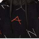 Naya Print Jacquard Top With Contrast Hood And Hemline In Black Tigerlily