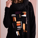 Naya Colour Block Placement Print Top In Black Clove