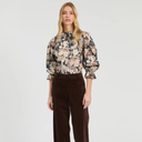 Vilagallo Maxima Floral/Horse Shirt In Navy Multi