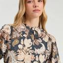 Vilagallo Maxima Floral/Horse Shirt In Navy Multi