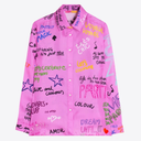 Vilagallo Tee Noria Silk Print Shirt In Pink