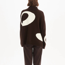 Tirelli Retro Circle Print Knit Sweater In Chocolate/Cream