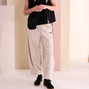 Naya Barrel Shaped Needle Cord Trousers In Stone