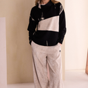 Naya Barrel Shaped Needle Cord Trousers In Stone